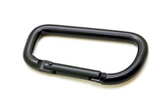 50 pcs 3″ Heavy Duty Carabiner Spring D Clip Key Chain D Shape Black