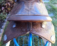 SIMCO Western Show / Parade Saddle- 15″ -SILVER HEARTS- Tooled Design -STUNNING!