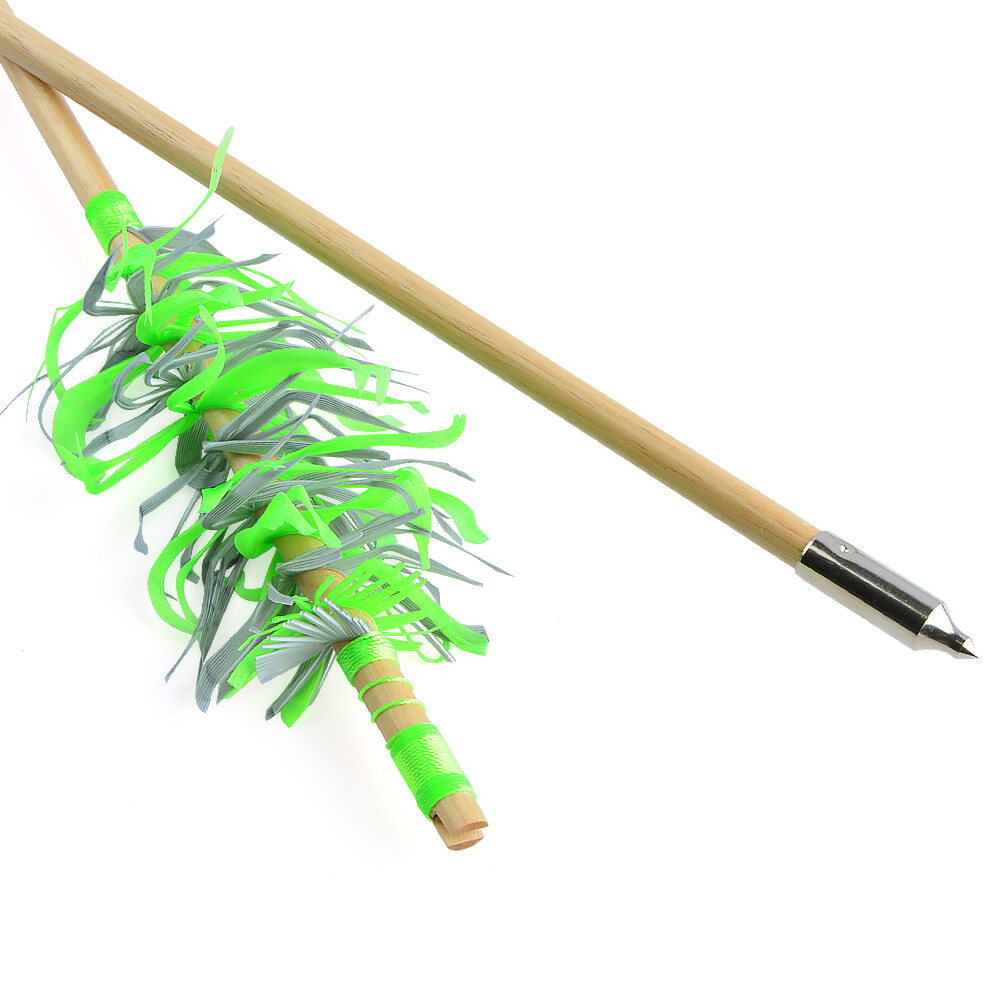 6X 32″ Archery Wooden Arrows Feather Flu-Flu Recurve Compound Bow Shooting Hunt