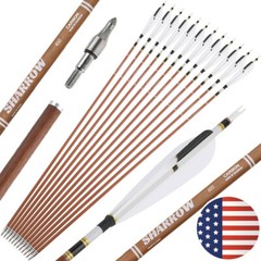 12X 31″ Pure Carbon Arrows Archery SP340-600 Compound Recurve Bow Tips Hunting