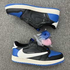 DM7866-104 Travis Scott Fragment AJ 1 Low OG Blue Black Men’s Size 4-13