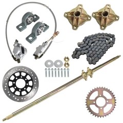 44″ 32″29″ Go Kart Rear Live Axle Kit, Sprocket & Hub + Brake Assembly + Chain