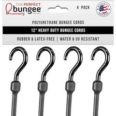 12 Inch Heavy Duty Bungee Cords, All Weather, All Temp, All Season – 4 Pack,