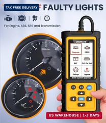 OBD2 Scanner with ABS SRS Transmission, Reset Fault Lights | Check Engine Code R