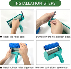 7» Inch Texture Rubber Roller Single Color DIY Patterned Paint Roller Decora…