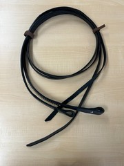 Black Leather Western Split Horse Reins with Silver Studs 1/2″ Width