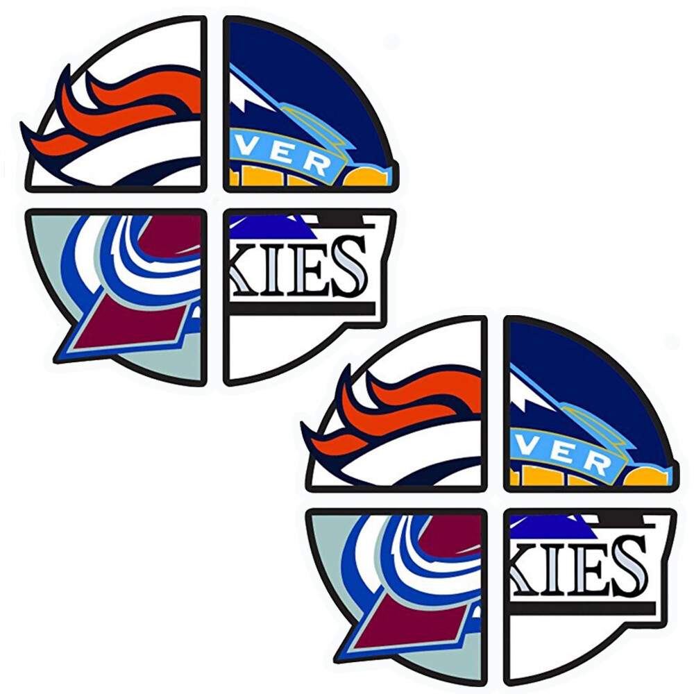 Denver Sports Combined Logos Broncos Rockies Avalanche Nuggets Cornhole Decals