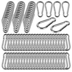 10 PCS Stainless Steel Carabiners Spring Snap Hooks Heavy Duty Keychain Clip NEW