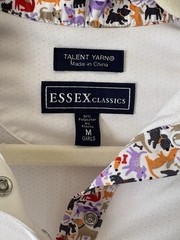 Essex Classics Girl’s M White Animal Print Sleeve Riding Show Shirt