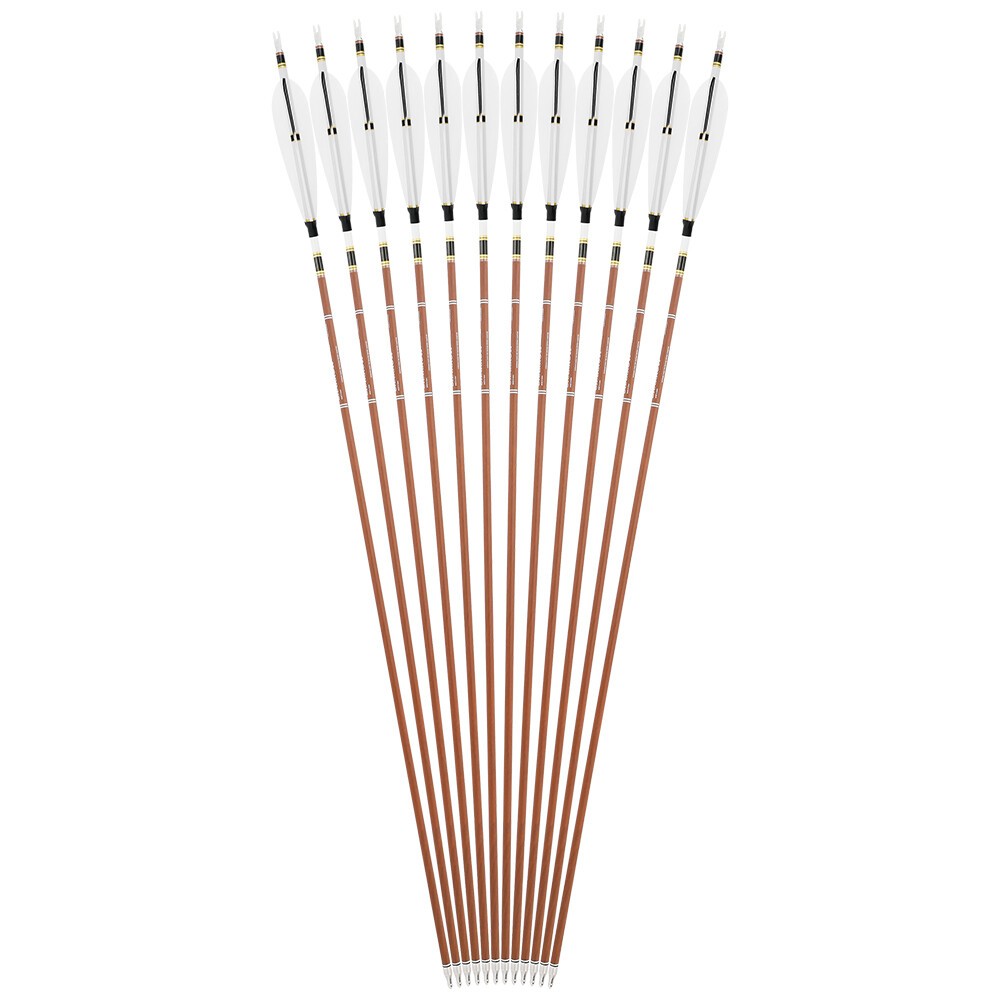 12X Archery Pure Carbon Arrows Natural Feather 31″ Shaft SP340-600 Bow Hunting
