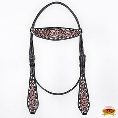 Western Headstall and Breast Collar Set HILASON Tooled Leather Horse Bridle Tack