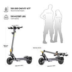 Ausom Gosoul 2 Electric Scooter Adult,1100W Motor,45km/h Max Speed,70km Range