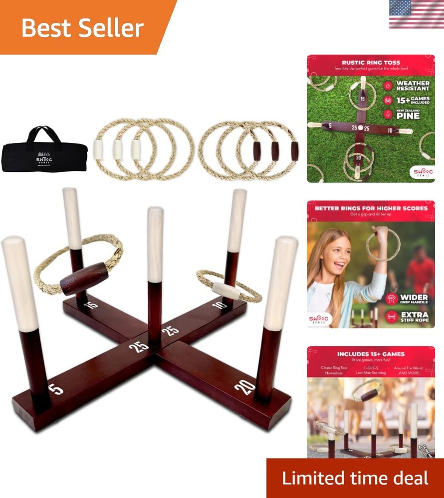 All-Weather Rustic Ring Toss Game – Durable and Portable for Outdoor Adventures