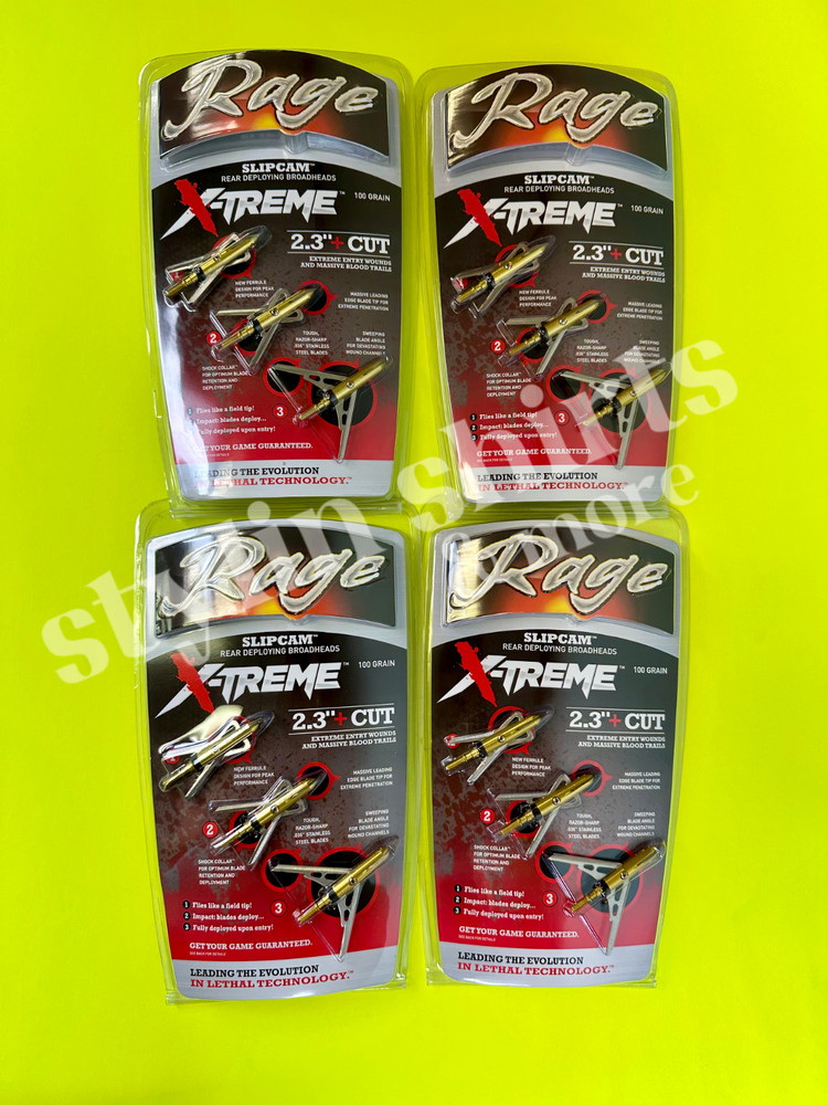 FOUR RAGE Slipcam X-TREME extreme mechanical 2 blade broadhead 100 grain 2.3″