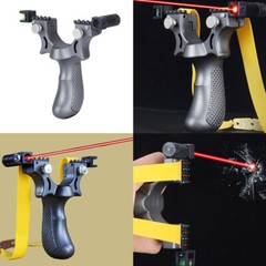 US 2-4 Pcs Professional Catapult Laser Slingshot Hunting Rubber Aim Point Target