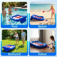 Inflatable Pool Cornhole Game Fun Water Toys for Kids & Adults Summer Party