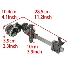 Compound Bow Sight 5Pin 0.019″ Archery 4X 6X 8X Lens Carbon Rod Adjustable RH LH