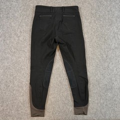 Dover Saddlery Black Wellesley Classic Piped Knee Patch Breech Women’s Size 26