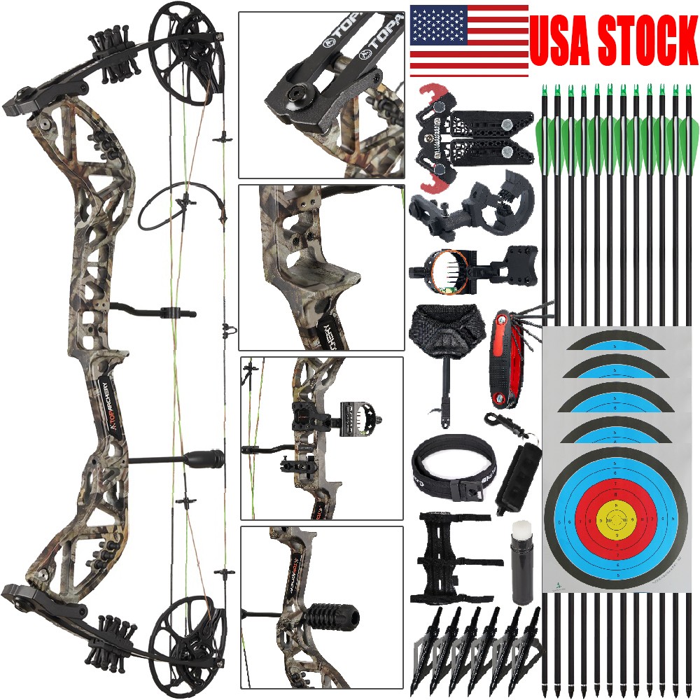 Compound Bow Arrow 30-70lbs Adjustable for Adult Aluminum Archery Hunting Bow RH