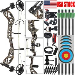 Compound Bow Arrow 30-70lbs Adjustable for Adult Aluminum Archery Hunting Bow RH