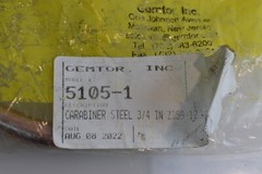 GEMTOR 5105-1 Steel Carabiner 3/4 Inch Z359-12 New / Sealed