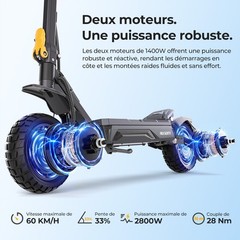 Ausom Gosoul 2 Pro Electric Scooter Adult 2*1400W Motor,56mi Max Range E-Scooter