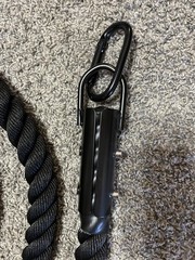 Gym Climbing Rope with Metal Clasp Ceiling Link. 25’ X1.5”