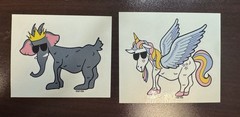 Goat USA Lot Of 2 Stickers Elephant and Unicorn