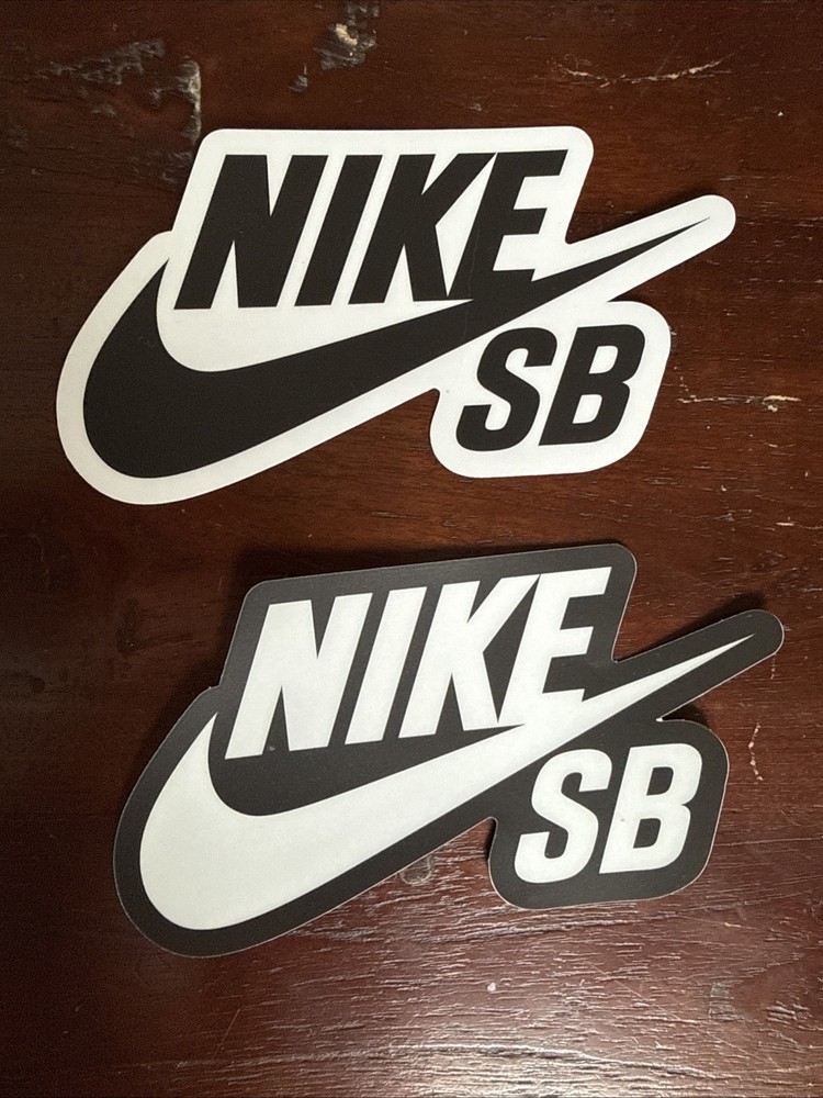 Lot Of 2 White -Black Nike SB Stickers Authentic – Brand New FREE SHIPPING