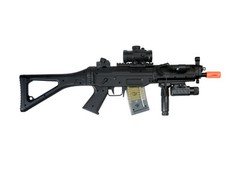 Double Eagle M82p Full Auto Airsoft Electric Gun w/ Red Dot Scope + Flashlight