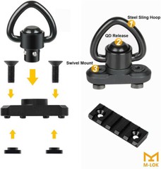 4X Mount Standard Quick Release QD Sling Swivel 1 Inch Adapter For M-rail