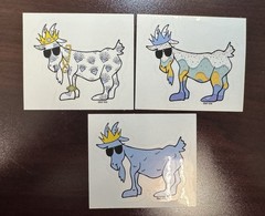 Goat USA Lot Of 3 Stickers Colorful Cake, Diamonds, and OG Blue