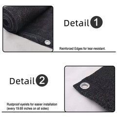 SUNLAX 3.3’x19.7′ Black Balcony Privacy Screen Fence Windscreen Cover Fabric …