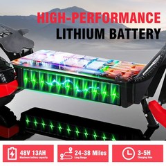 Adults Folding Electric Scooter Single Motor 1200W 48V 13AH 11″ Road Tires 38MPH