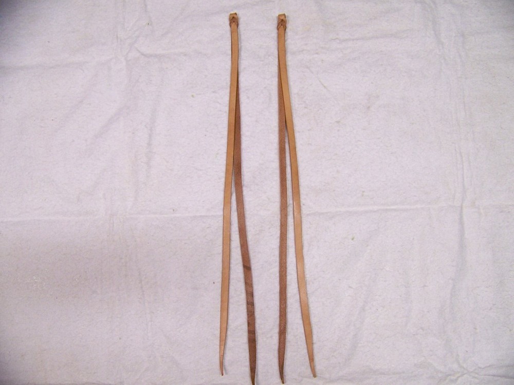 One Pair EXTRA LONG Leather Saddle Strings–35″ long x 1/2 » wide—-Tan Color