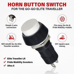 White Horn Button – For Go-Go and Pride Mobility Scooters