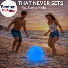 2 Pack Glow in the Dark Kickball, 8.5 Inch Light up Playground Ball with 2 Mesh