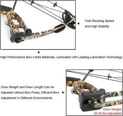 Archery Compound Bow Fishing Set 30-55lbs Bowfishing Reel Shooting Hunting RH LH