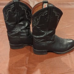 Tony Lama Western Cowboy Boots Black Leather CT456 Men’s Size 7.5D Discontinued