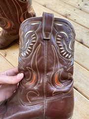 1960s Vintage Acme Comblast Cowboy Boots Double eagle inlay woman’s 9