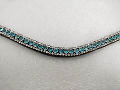 New 3 Row Clear Crystal Leather BrowBand For Bridle All Size With Free Shipping.