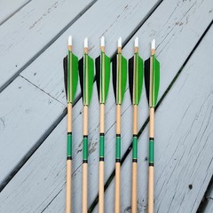 Half Dz 11/32 Cedar Arrows 31″ RW Fletch 5″ 30-40# With 125gn Field Points