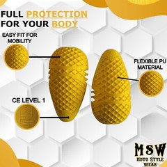 CE-1 Rated Elbow Protective Pads for Motorcycle Jacket