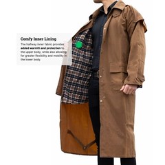 Unisex Duster Oilskin Coat Jacket Cotton Waterproof Black|Brown|Olive Free Shipp