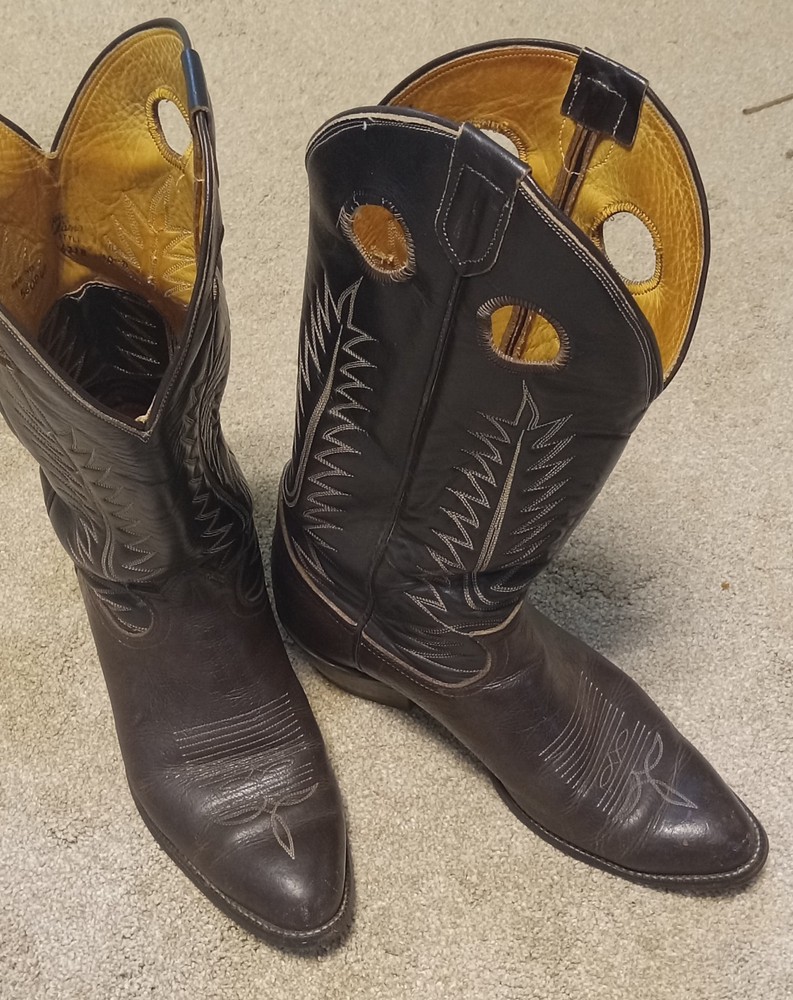 Mens Tony Lama 6213 Dark Brown Leather Western Cowboy Boots/Sz 10D