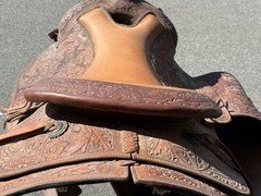 Billy Royal Vintage Show Saddle Simco Tex Tan Leather Western Hand Tool Brass