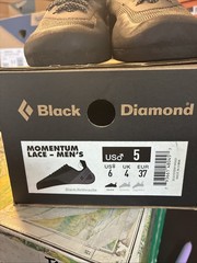 men’s black diamond momentum lace climbing shoes size 5 nwt&box