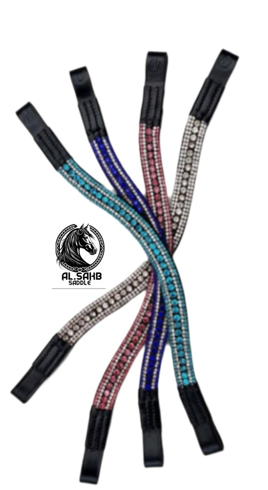 Leather 3 Row Crystal Browband for Horse With Free Shipping.