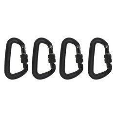 Heavy Duty 4 Pack 12 KN D-Shaped Locking Carabiners Clip Aviation Aluminum