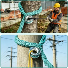 Rigging Ring Sling Rope,1.38″x6.89FT, Aluminum Ring,14600LBS,7-Pocket Adjustment